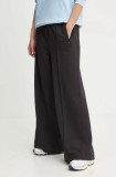 adidas Originals pantaloni de trening din bumbac Essentials Pintuck Wide Leg culoarea negru, neted, IW5739