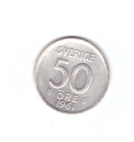 Moneda Suedia 50 ore 1961, stare buna, curata
