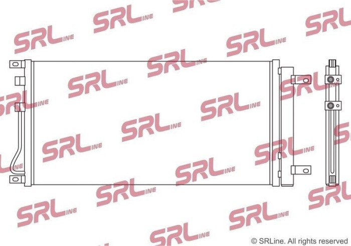 Condensator climatizare AC Ssangyong Actyon Sports, Korando, motor: 2.0 xdi, Condensator cu uscator integrat, 700x325x16, SRLine, miez si rezervor