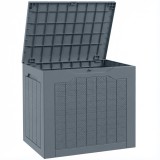 Outsunny Cufăr de Grădină cu M&acirc;nere, Container Unelte Impermeabil, 56x41x50 cm, Gri Deschis | Aosom Romania