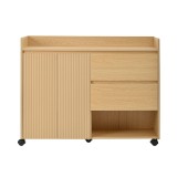 Dulap mobil pentru pantofi cu separatoare reglabile, 110x35x86 cm, Culoare naturală