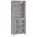 Cumpara ieftin Dulap inalt, gri sonoma, 69,5x34x180 cm, lemn compozit