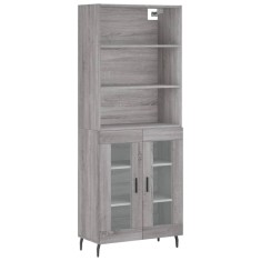Dulap inalt, gri sonoma, 69,5x34x180 cm, lemn compozit