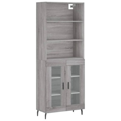 Dulap inalt, gri sonoma, 69,5x34x180 cm, lemn compozit foto