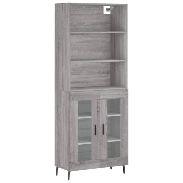 Dulap inalt, gri sonoma, 69,5x34x180 cm, lemn compozit