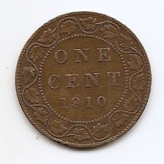 Canada 1 Cent 1910 - Edward VII, Bronz, 25.4 mm KM-8 foto