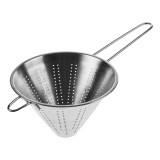 Strecurătoare Metalică, Conică, Diametru 18x14cm, M&acirc;ner 16cm, cu maner, metal, Oem