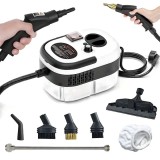 Cumpara ieftin Aparat de curatat cu abur, capacitate 1200ml, 3 bar, cu capete interschimbabile, temperatura aburului 105&deg;C, utilizare universala, alb/negru