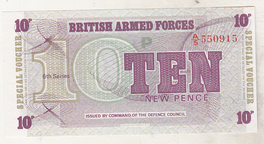 bnk bn Anglia British Armed Force 10 pence 1972,emisiunea 6, unc