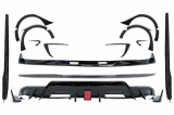 Pachet Exterior Complet de Extensii Tesla Model 3 (2017-2022) Prelungire Bara Fata cu Difuzor de aer si Eleron Negru Lucios Performance AutoTuning, KITT