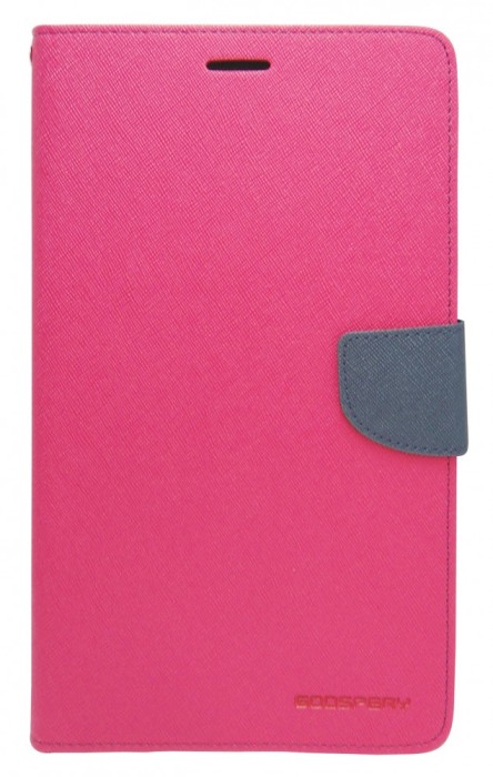 Husa tip carte Mercury Goospery Fancy Diary roz + bleumarin pentru Samsung Galaxy Tab 3 8.0 (SM-T310, SM-T311, SM-T315)