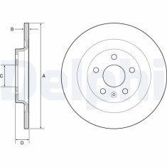 Set discuri frana spate DELPHI, Volvo Xc40 (536), 10.2017-, spate; puntea spate