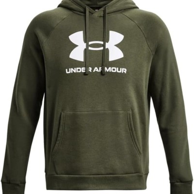Hanorac Bărbați Under Armour UA Rival Fleece Logo &amp;ndash; Verde Army, Original, Nou foto
