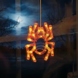 Decoratiune luminoasa de Halloween - paianjen - cu ventuza - 12 LED - 20 x 18,5 cm - 3 x AAA