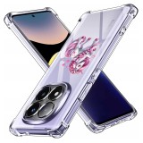 Husa antisoc pentru xiaomi redmi note 14 pro+, airbag, pink unicorn, clear