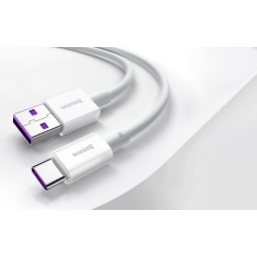 Cablu Date si Incarcare Baseus USB la USB Type-C Superior Series, 2 m, 66W, CATYS-A02, Alb
