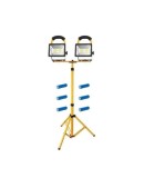 Cumpara ieftin Trepied dublu pentru proiectoare,reglabil 90-160 cm cu 2 proiectoare LED incluse si 6 baterii, Dactylion