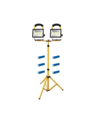 Trepied dublu pentru proiectoare,reglabil 90-160 cm cu 2 proiectoare LED incluse si 6 baterii foto