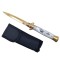 Briceag de vanatoare IdeallStore&reg;, Italian Spirit, otel inoxidabil, 22.5 cm, auriu, husa inclusa
