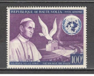 Volta Superioara.1966 Posta aeriana-Vizita Papei Paul VI la ONU SV.19 foto