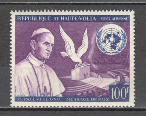 Volta Superioara.1966 Posta aeriana-Vizita Papei Paul VI la ONU SV.19
