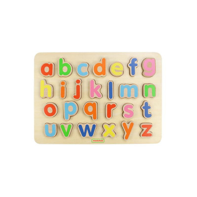 Puzzle 3D alfabet litere mici, din lemn, +3 ani, Masterkidz EduKinder World foto