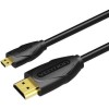 CABLU video Vention, HDMI(T) la microHDMI (T), 2m, rezolutie 4K la 60Hz, PVC, negru, &amp;quot;VAA-D03-B200&amp;quot; (timbru verde 0.08 lei) - 6922794721135