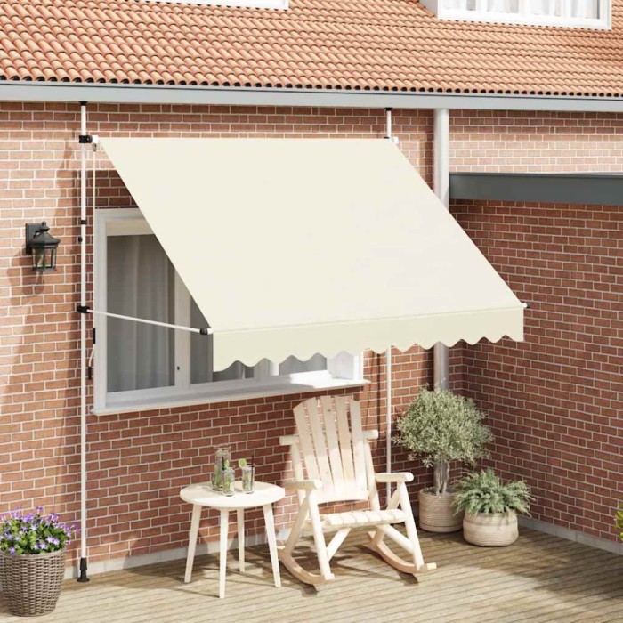 Copertină retractabilă manual, crem, 250 cm