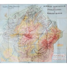 TOURING CLUBUL ROMANIEI , SECTIA ALPINA , BRASOV , HARTA TURISTICA POSTAVARUL SI PIATRA MARE , SCARA 1 : 30.000, 1933