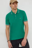 Cumpara ieftin United Colors of Benetton tricou polo barbati, culoarea verde, neted