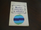 ANALIZE SINTACTICE SI STILISTICE - SORTIN STATI, GH. BULGAR,1970