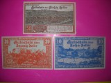 HOPCT BANCNOTA NOTGELD NR 106 - MANNERSDORF - SET 3 BUC -10 ,20 SI 50 HELLER 1920 -AUSTRIA-UNC