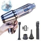 Aspirator Auto Portabil 3 in 1 Pro, WellLuck&reg;, Putere De Aspirare Mare, Autonomie Mare, 120W/4000mAh, 2 Viteze, Filtru Hepa, Functie Suflanta, Functie