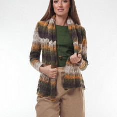 Cardigan dama tricotat in nuante de maro degrade