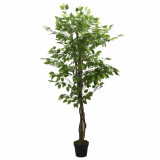 VidaXL Arbore ficus artificial 1260 de frunze 200 cm verde