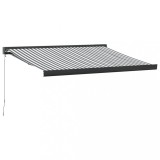 Copertina retractabila antracit/alb, 3,5x2,5 m, textil/aluminiu
