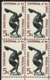 SUA 1965 - Sokol, educația fizica, bloc de 4 neuzat