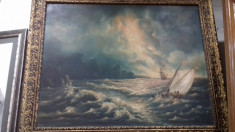 tablou pictura Ion Radu &amp;quot;furtuna pe mare&amp;quot; 4 foto