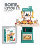 Bucatarie pt copii Home Kitchen,47 piese,apa,sunete,lumini