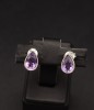 Cercei Argint 925 Lacrima cu Ametist Mov Zirconiu 1cm, 2.8g Argintboutique