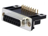Soclu D-Sub 15 PIN 90&deg; THT Mamă, ADAM TECH