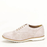 Pantofi oxford din piele naturala roz prafuit Magda 01, 36, 40