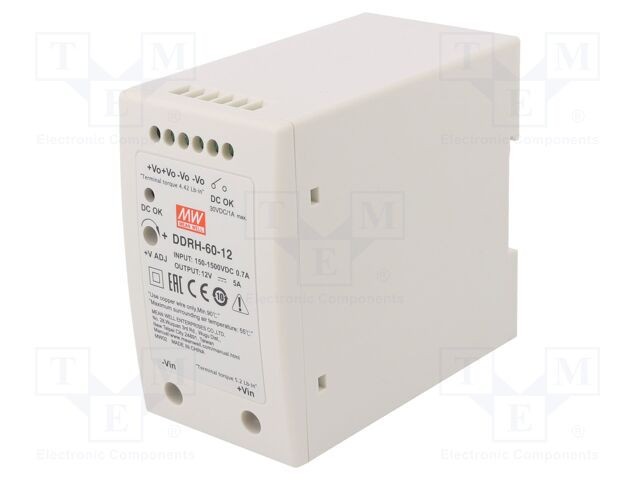 Convertor DC/DC MEAN WELL 60W Uintr 150-1500VDC Uieş 12VDC Iieş 5A