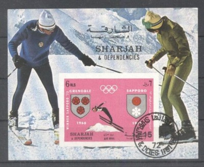 Sharjah 1972 Sport, Olympics, imperf.sheet, used AG.036 foto