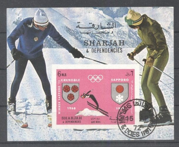 Sharjah 1972 Sport, Olympics, imperf.sheet, used AG.036