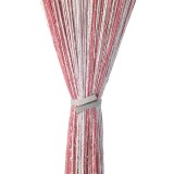 Cumpara ieftin Perdea Decorativa Roz cu Alb cu Franjuri si Insertii Argintii, 3x3m - COL9