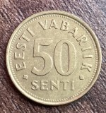 C50 - Moneda foarte veche - Estonia - 50 senti - 1992