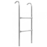 Scara Trambulina vidaXL, 2 Trepte, 82.5cm, Otel Galvanizat, Argintiu, Accesorii Trambuline, Siguranta Copii, Inaltime 65-75cm