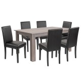 Set de masă Leon 6 1 stejar York-negru