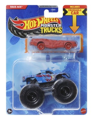 HOT WHEELS MONSTER TRUCK SI MASINUTA METALICA RACE ACE foto